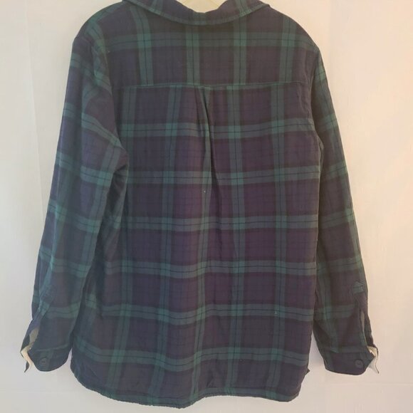 L.L. Bean Plaid Flannel Sherpa-lined Shirt/Jacket - Size Large - Picture 3 of 5